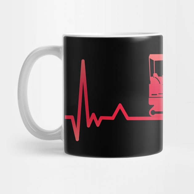 Digger Excavator Heartbeat Xmas Gift by qwertydesigns